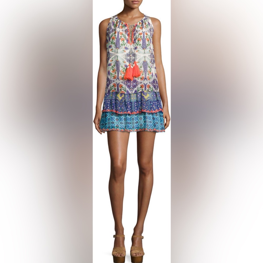HEMANT & NANDITA Blue and Purple Mini Skirt